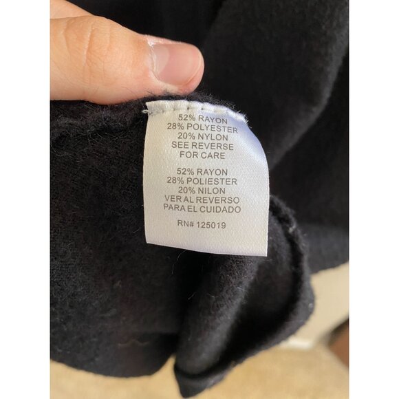 Joseph A. Womens Black Turtleneck Sweater L Rayon Blend Oversized Lightweight - Picture 5 of 7